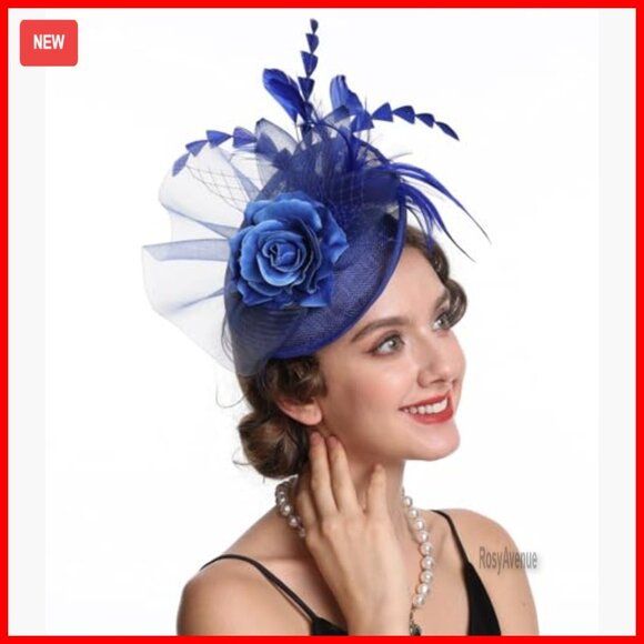 Feather Fascinator Headband Clip Vintage Style Tea Party Accessory main image 4
